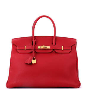 Hermes Birkin 35 Red Togo with Gold Hardware